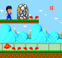 Another bonus stage, this time I have to hit this big rock with either a high or low hit, depending on what it asks. This is the only way to pick mushrooms in China.