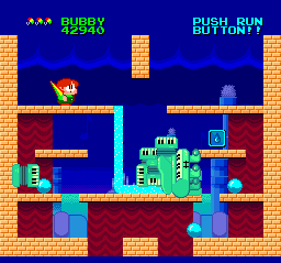 ...which then create these streams that instantly kill every enemy caught in its deluge. Water bubbles were in Bubble Bobble too, of course, but you have to work a little harder to unleash their screen-clearing powers in this game.