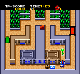 A quick sweep of treasure chests and the big green key that unlocks the exit makes itself known. I'm fairly sure the key simply appears near you, rather than at a set point in the level. Maybe that changes in the later levels where they're happier to dick you around.