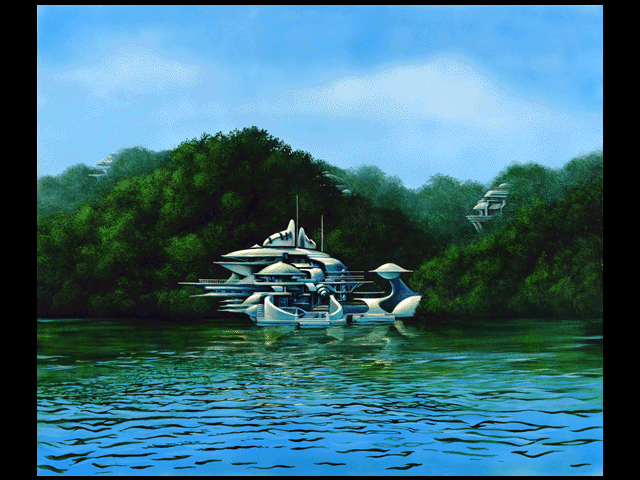 Until it becomes this pleasant little lakeside enclosure. Rather than the grim future of the original timeline, this is one where the Alliance won the war, created intelligent electronic lifeforms and decided to peacefully co-exist with them.