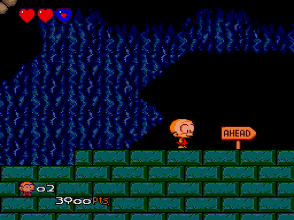 1-2's a bit more of a maze than the first stage, but the game's fairly generous with health items to find. It's no big deal if you get a little lost.