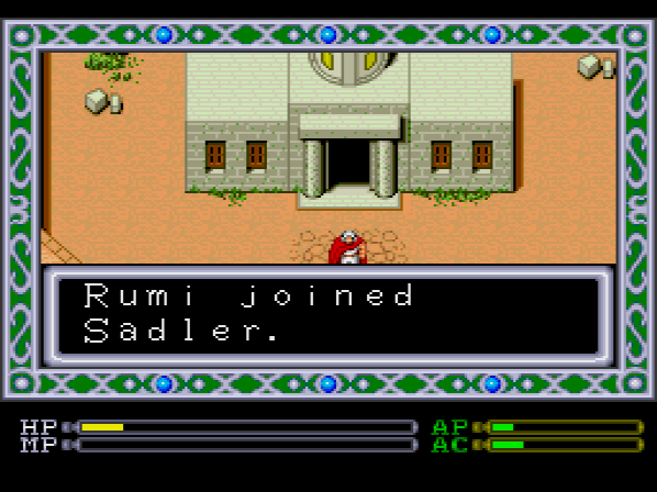 So Rumi's our first recruited party member, but the game doesn't really do the RPG party thing. You'll see.