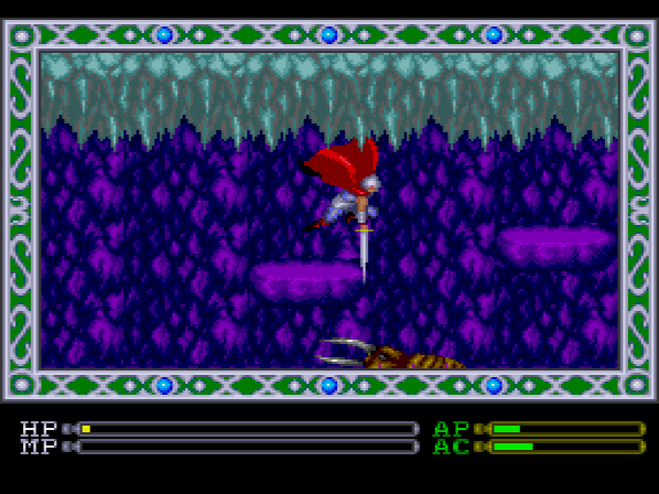 I eventually figure out that there's a few platforms to the right, and from here I can leap down and hit the antlion with this downslash attack. It's a lot safer than staying on the ground. Worth noting: when fighting a boss that travels underground, Tremors rules apply.