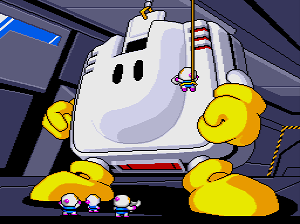The third and final ship option is a gigantic anthropomorphic PC Engine. I'm sure there's a Pimp My Ride joke to be made here about playing your console on your console. 