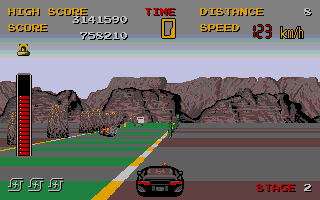in this case, I crashed one too many times and didn't have enough left over for the actual Crash Time part. Carlos speeds away with his flaming sports car. Do we not fill cars with flammable gasoline in this universe?