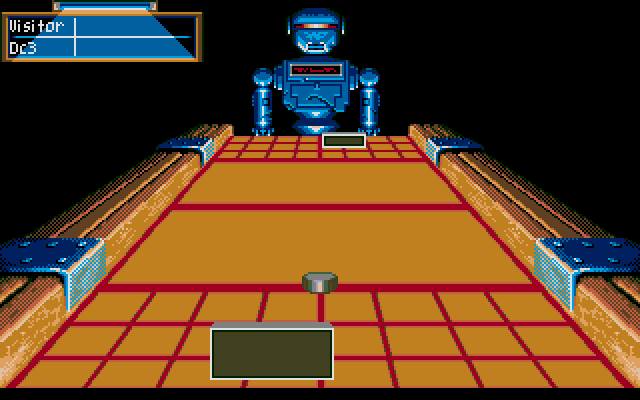 DC3 is a waiter robot, but you can select him as an opponent. He's unique in that his difficulty can be programmed. He's really more of a training dummy.