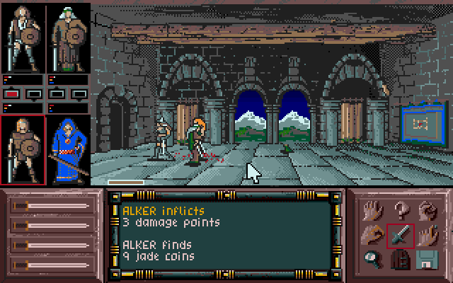 The game uses jade coins as its currency, and it has an odd way of distributing cash: every character has their own treasure total, their own inventory and their own XP gauge. XP only goes to the one that killed the monster, which can put your two melee characters a little ahead of the others, but the player can fix this by beating a monster half to death and letting the two mages finish it off by telling the warriors to stop their attack. Kinda awkward, right?