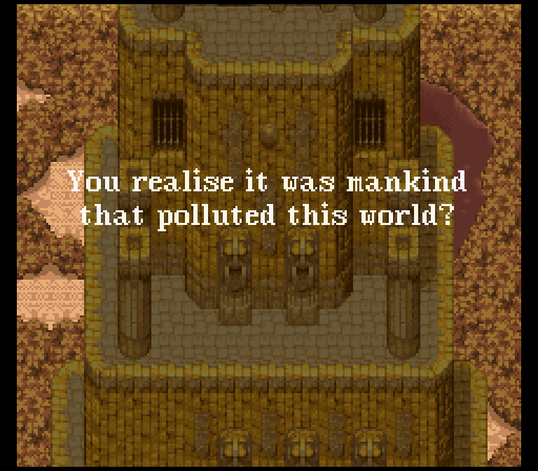 Oh here we go. It's always the humans' fault that carbon emissions are so high. Look, JRPG hair doesn't just happen without a huge amount of aerosolized product, you know...