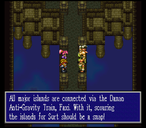 I'm also getting some strong Zeal (of Chrono Trigger) vibes from this place, with its location in the sky and the wondrous technology of a millennia-old civilization that figured out a way to merge magic with science. Those two games were released so close together that I was expecting some thematic overlap.