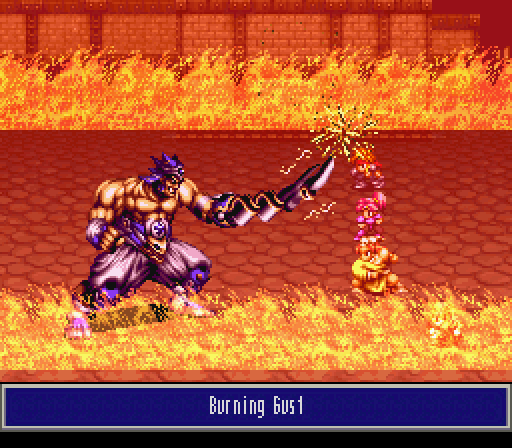 I technically didn't fight Surt before. That was more of a cutscene played out on the battle screen. This fight is for real though. Surt's a Fire element, which should be obvious to anyone who knows their Norse mythology (I think this is the only case where the games gets its mythologies crossed). He has a mean left hook too. He doesn't have a huge amount of health, though, and while he has some nasty desperation attacks as he nears his demise, his obvious elemental weakness means he's kind of a chump. As I suspected all along, really.