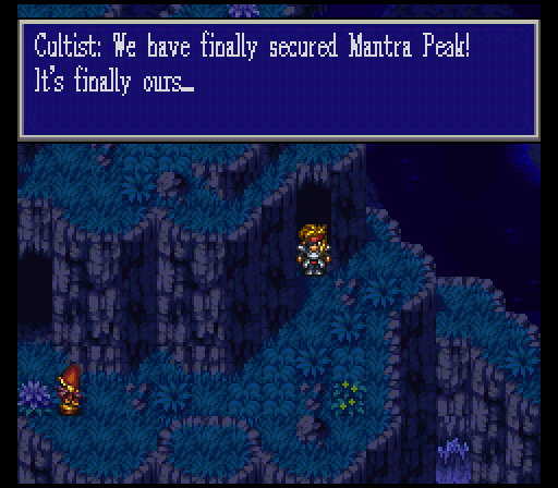 The Cultists are crawling all over Mantra Peak, turns out. The way up to Zora's cave is an odd mix of finding soldier corpses from Cryunne, occasionally bumping into cultist mini-bosses and fighting the weaker enemies from the start of the game.