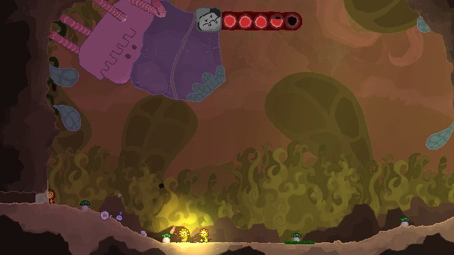 The bosses aren't exactly small either. My protagonist is that little pink circle down on the left.