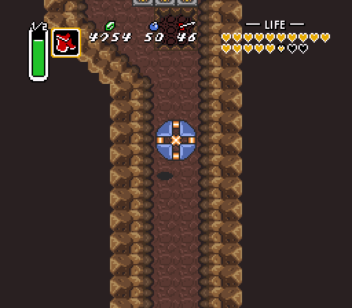 Finally, there's the single time where you're ever needed to use the Cape. It's to get past the bumper here, in a cave near the Death Mountain entrance.