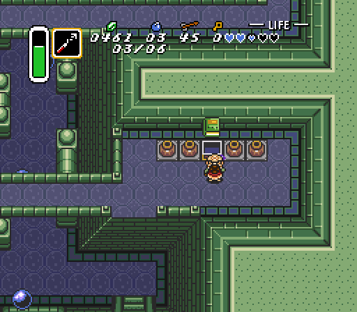 Boom. A heart container, the Mushroom, and the Book of Mudora from just the first few rooms of the Eastern Palace. There's only so far I can get in here without a Lantern or the Bow, but I'd say this brief visit was worth it. To the Desert Palace! And something that can actually damage bosses!