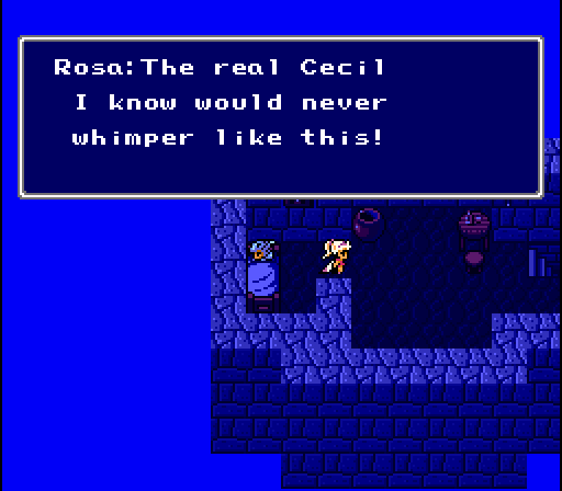 Rosa, meeting a Final Fantasy protagonist for apparently the first time.
