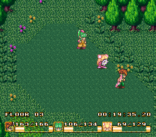 Finally, I'm glad to be out of those repetitive islands. Of course, the forest template has its own annoyances; to wit, these green nettles need to be cut down with either the sword or the axe.