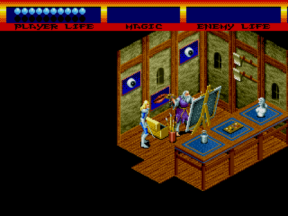If this was a normal Treasure game I'd be fighting those weird paintings in the back.