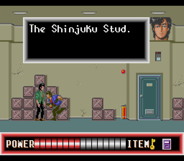 I found this dude in a random room and after telling him who we were (somehow he gathered Saeba's identity from 'The Shinjuku Stud') he gave me a free bazooka. Hell, I'm not complaining. It also has infinite bullets, so that's the rest of the run sorted. 