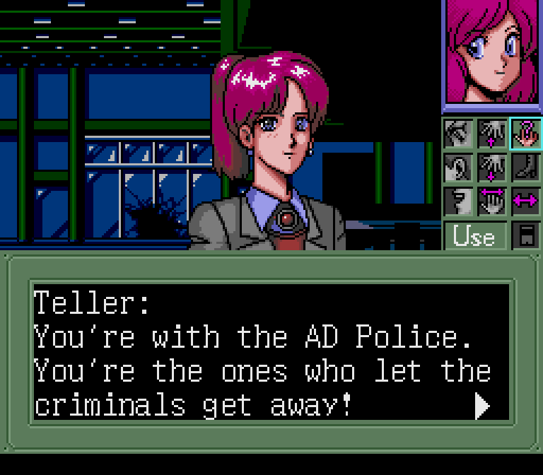 Flashing your badge at NPCs can sometimes unlock the way forward. Other times they just call the cops out for being useless. Relatable!
