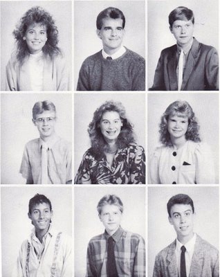 an actual year book page from the 80s