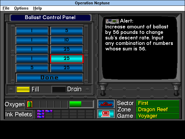  The learning portions of the game feature text filled screens