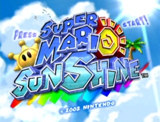The title screen for Super Mario Sunshine
