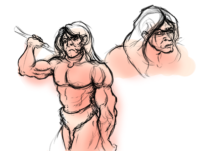 Aaand some new sketches I did up of the main character the other day. 