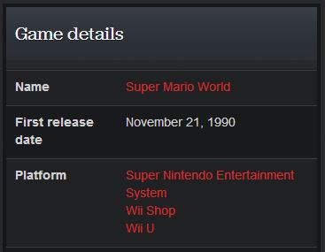 Apparently Super Mario World was released again for the Wii U?