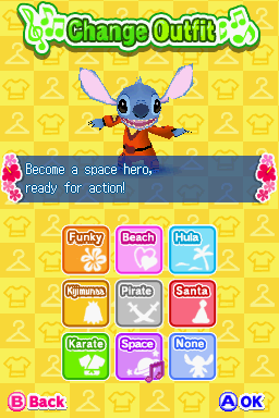 Stitch Jam features eight unlockable outfits