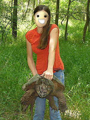  Here's me teaching this snapping turtle a lesson in respect