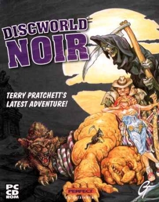The inimitable Josh Kirby did the box art here, as he did with many of the covers for early Discworld novels. This was one of his last pieces.