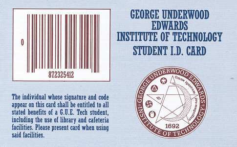 G.U.E. Tech student ID card (front)