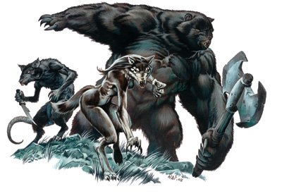 Another picture of lycanthropes! Yes, that's a werebear!