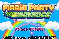 The title screen for Mario Party Advance. (Normal)