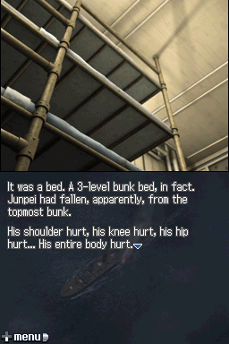 Wait, he managed to fall off the only bunk with a rail?