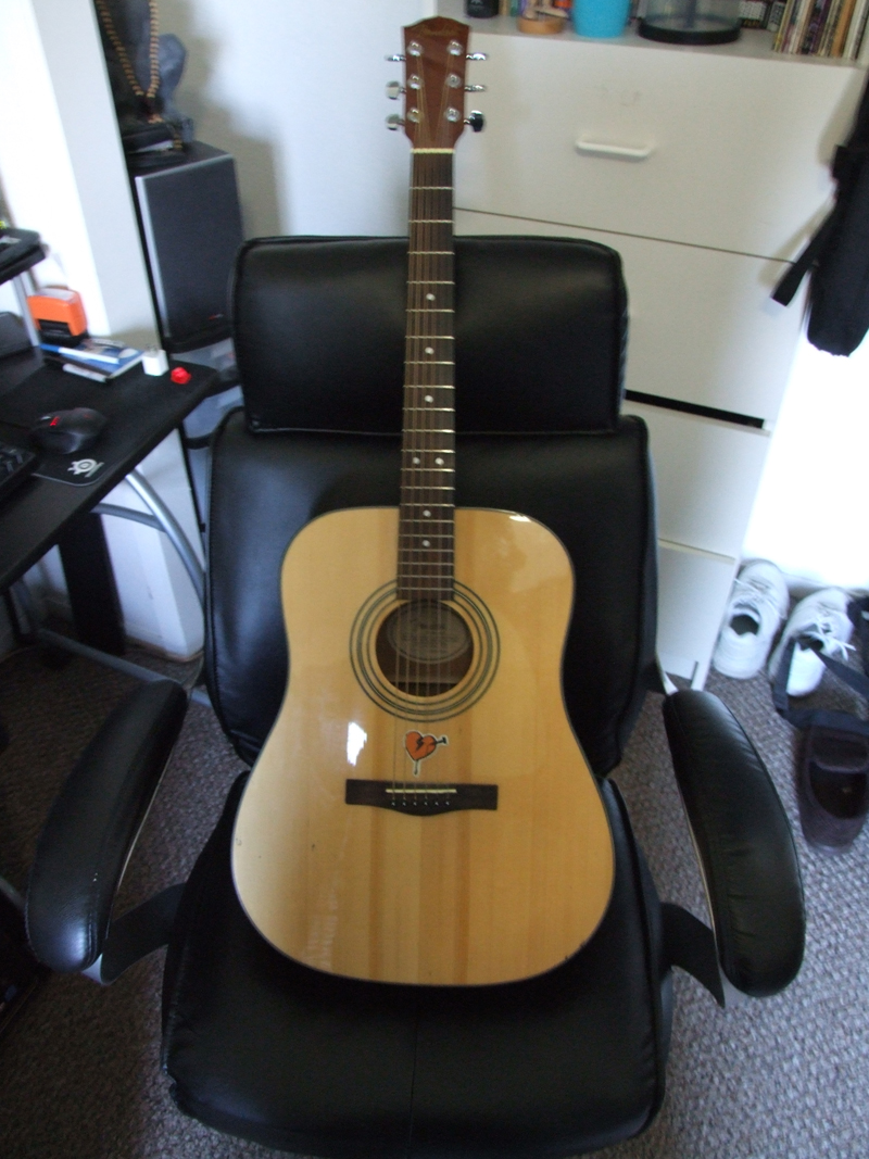 Fender Acoustic starter pack guitar. First acoustic I had. I play it in my room only and a 1/2 step down.