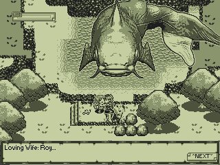 A screenshot showing the game's Game Boy inspired aesthetic.