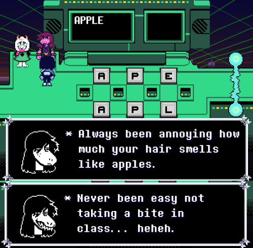 Here's some Susie dialog before the beginning of the [SPOILER ZONE].