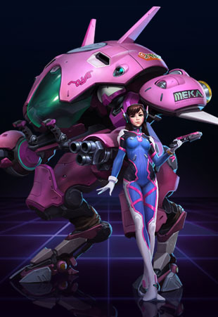 D.Va is unique as once her Mech is destroyed, she engages in a more-fragile Pilot Mode.
