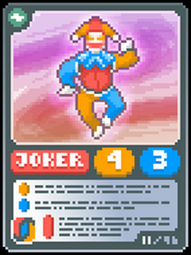 A Joker modeled after a trading card
