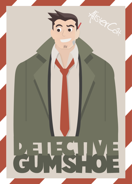 An illustration of Gumshoe I did while I was bored