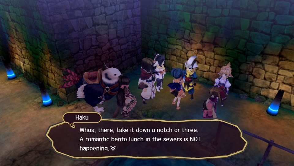 A dialog sequence leading into one of the combat scenarios.