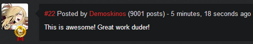 Congrats on making it over 9000, duder!