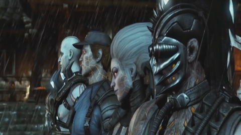 Kabal (right) fighting alongside Quan Chi and the sorcerer's other revenants.