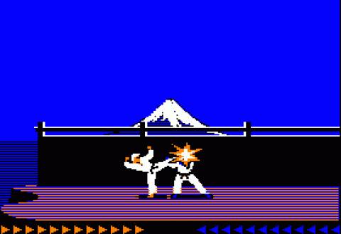 Karateka was originally released on the Apple ][, but the game showed up all sorts of places later.
