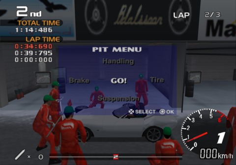 Pit stops - one of several odd features that add nothing to the game.