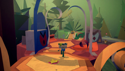 Tearaway's world flips, bends, and curls as you press on.