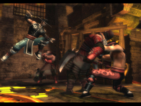  Liu Kang and Kung Lao double-teaming an Outworld inhabitant.