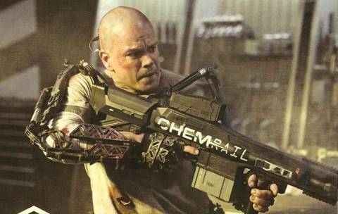 I am ALL ABOUT bald Matt Damon and his deadly robotic skeleton suit. 