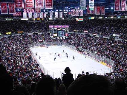 The Gordie Howe entrance of the Joe Louis Arena is seen in Detroit